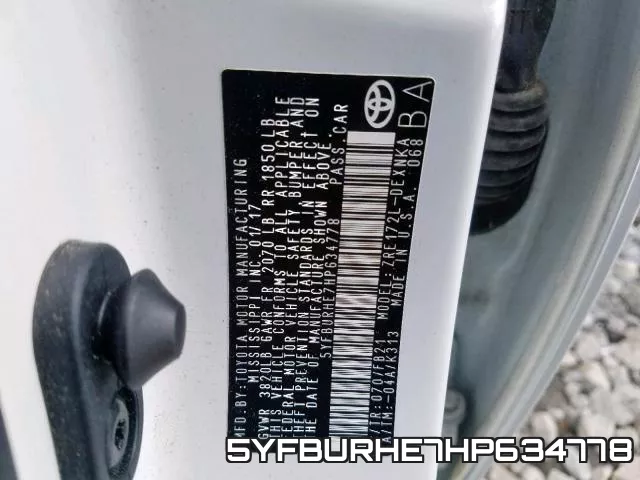 5YFBURHE7HP634778 фото 2