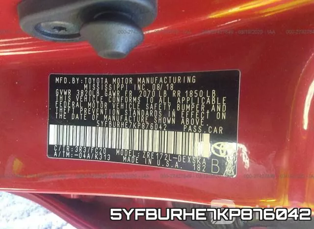 5YFBURHE7KP876042 фото 10