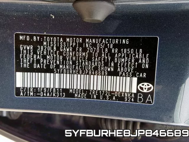 5YFBURHE8JP846689 фото 2