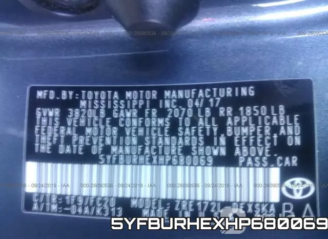 5YFBURHEXHP680069 фото 10
