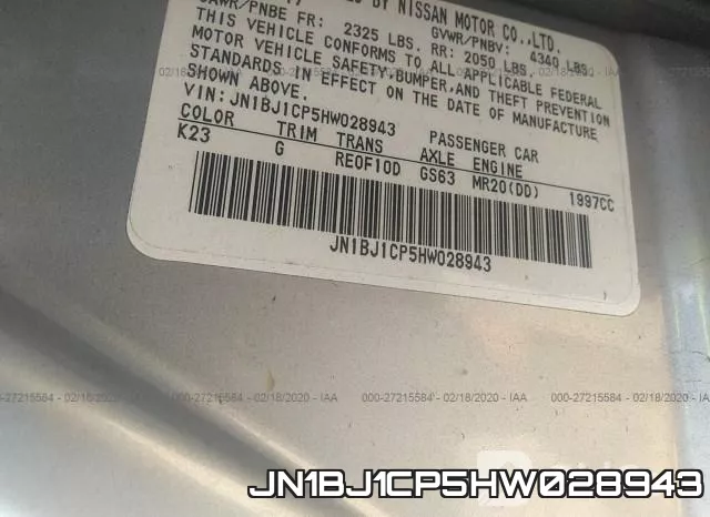 JN1BJ1CP5HW028943 фото 10