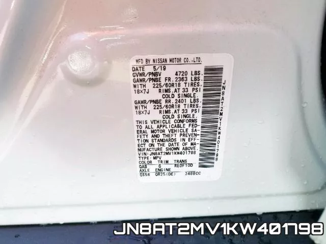 JN8AT2MV1KW401798 фото 2