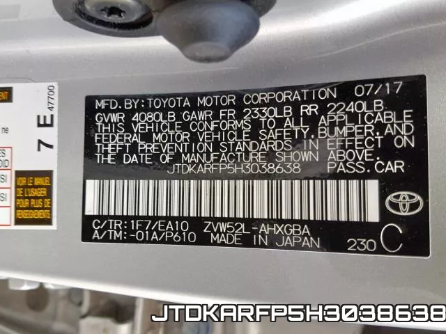 JTDKARFP5H3038638 фото 2
