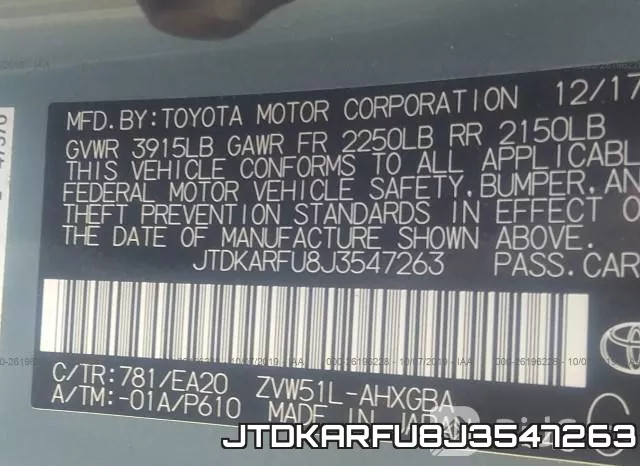 JTDKARFU8J3547263 фото 10