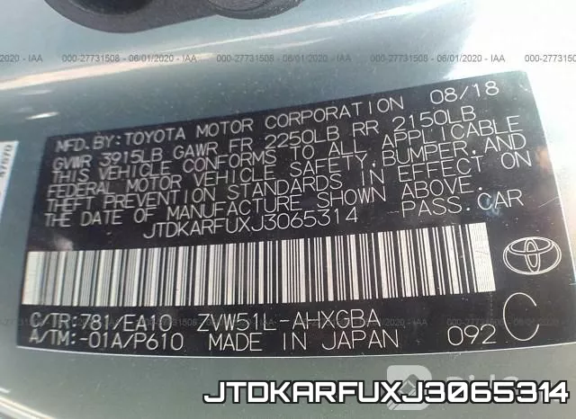 JTDKARFUXJ3065314 фото 10