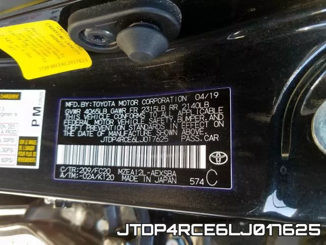 JTDP4RCE6LJ017625 фото 2