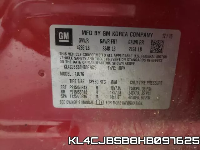 KL4CJBSB8HB097625 фото 2
