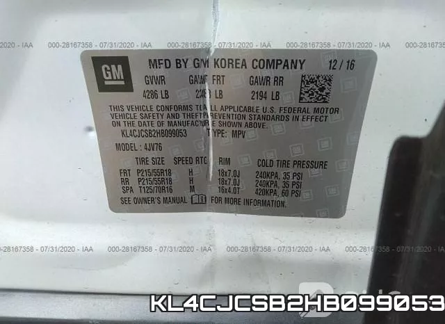 KL4CJCSB2HB099053 фото 10