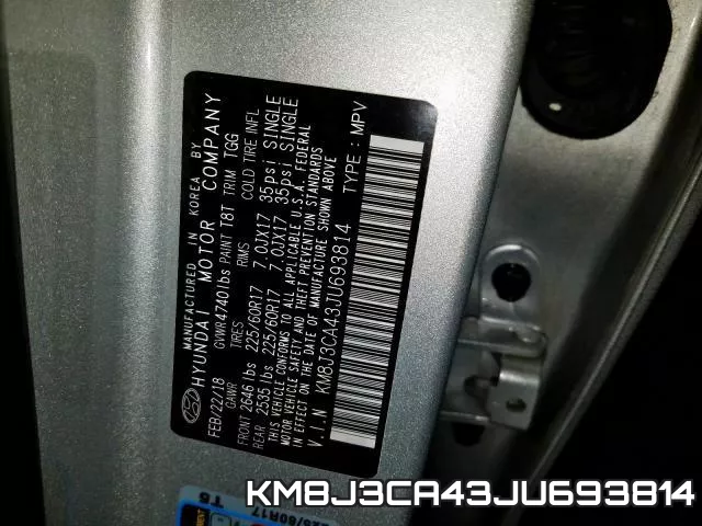 KM8J3CA43JU693814 фото 2