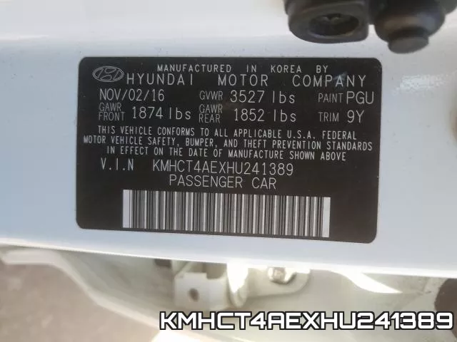 KMHCT4AEXHU241389 фото 2