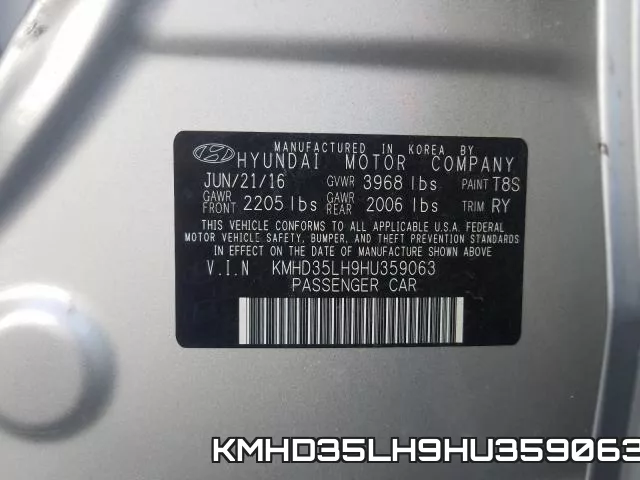 KMHD35LH9HU359063 фото 2