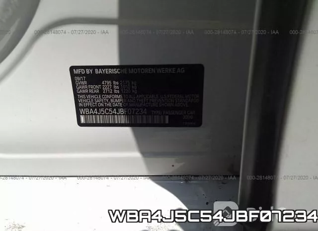 WBA4J5C54JBF07234 фото 10