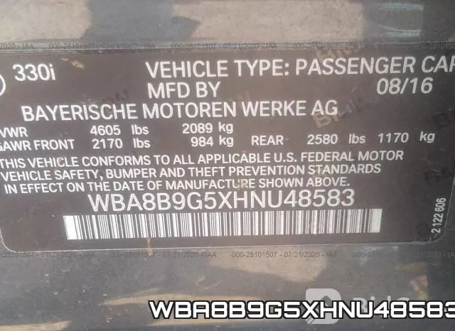 WBA8B9G5XHNU48583 фото 10