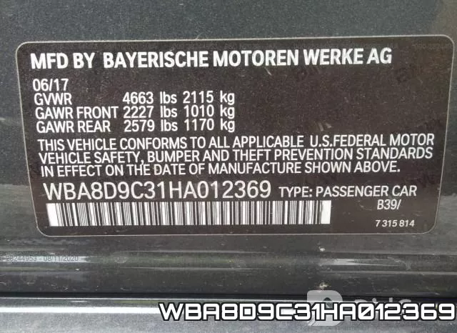 WBA8D9C31HA012369 фото 9