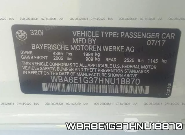 WBA8E1G37HNU18870 фото 10