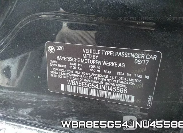 WBA8E5G54JNU45586 фото 10