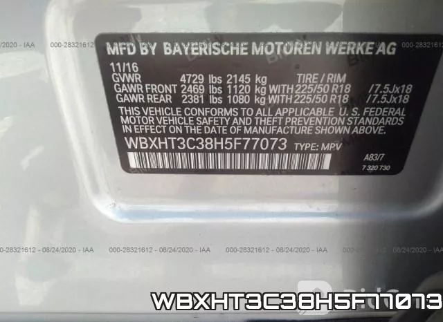 WBXHT3C38H5F77073 фото 9