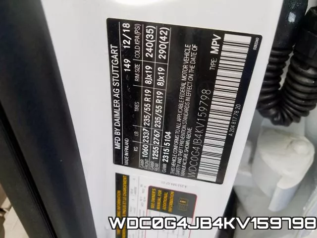 WDC0G4JB4KV159798 фото 2