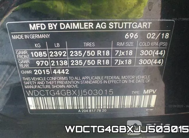 WDCTG4GBXJJ503015 фото 10