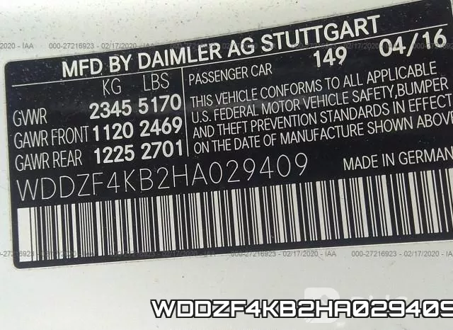 WDDZF4KB2HA029409 фото 10