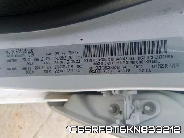 1C6SRFBT6KN833212 фото 2