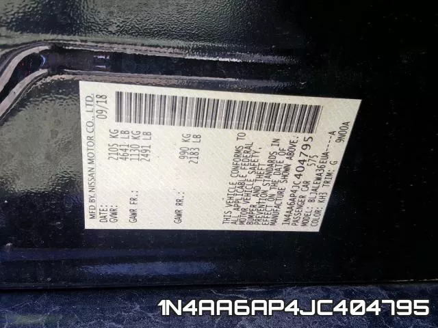 1N4AA6AP4JC404795 фото 2
