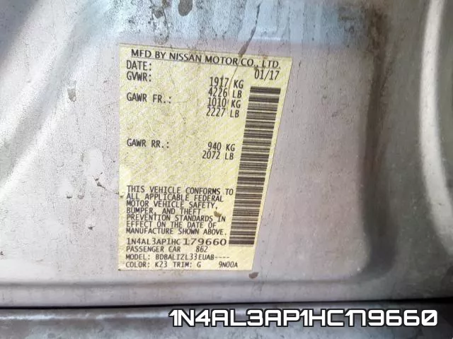 1N4AL3AP1HC179660 фото 2