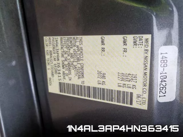 1N4AL3AP4HN363415 фото 2