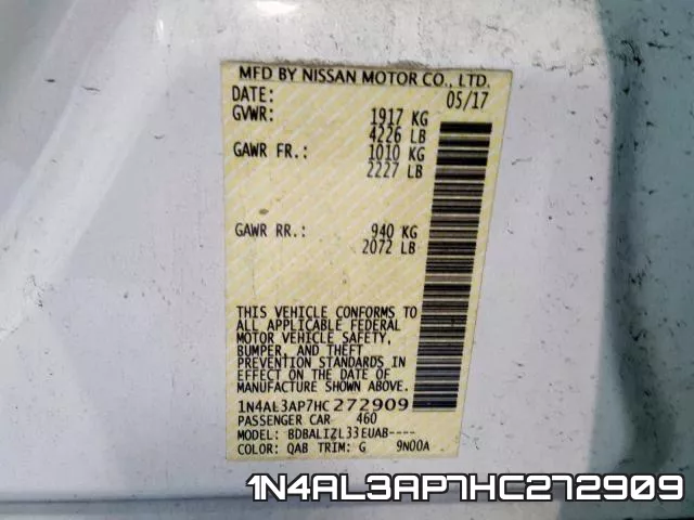 1N4AL3AP7HC272909 фото 2