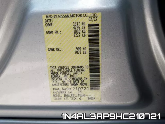 1N4AL3AP9HC210721 фото 2