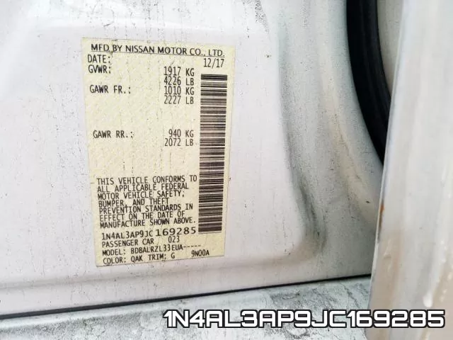 1N4AL3AP9JC169285 фото 2