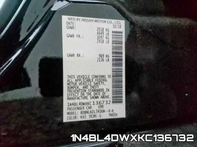 1N4BL4DWXKC136732 фото 2