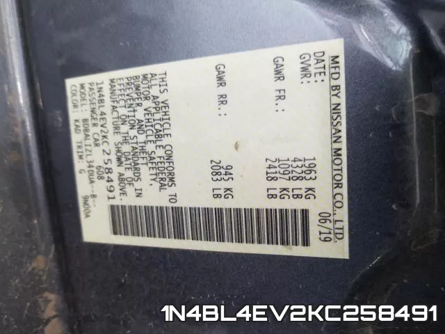 1N4BL4EV2KC258491 фото 2