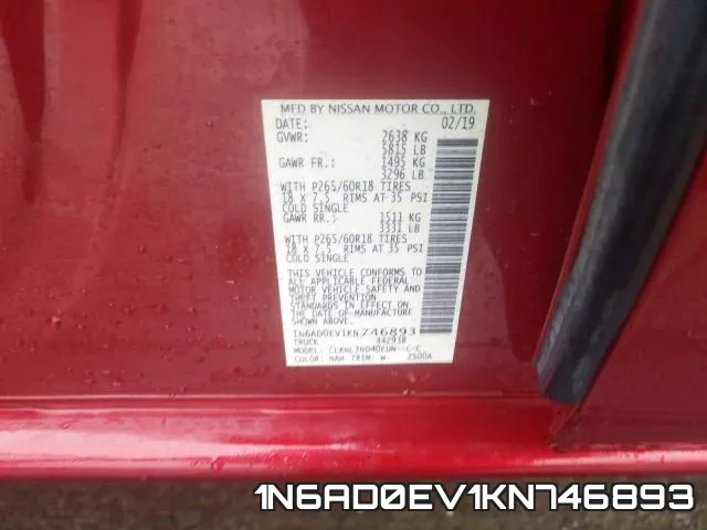 1N6AD0EV1KN746893 фото 2