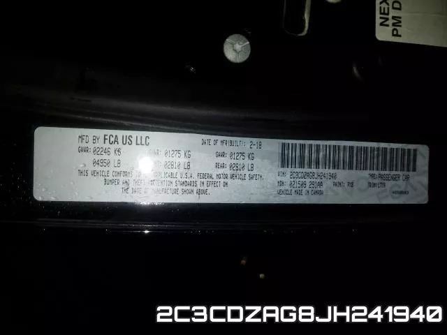 2C3CDZAG8JH241940 фото 2