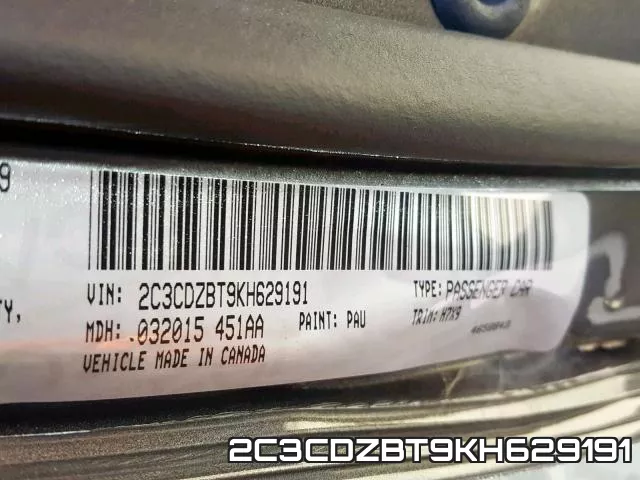 2C3CDZBT9KH629191 фото 2