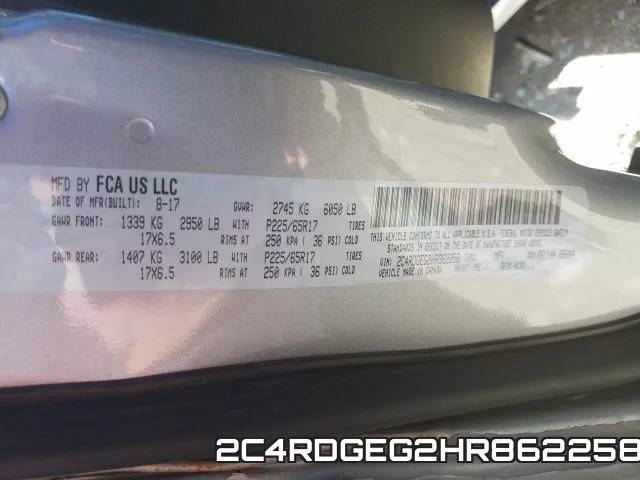 2C4RDGEG2HR862258 фото 2