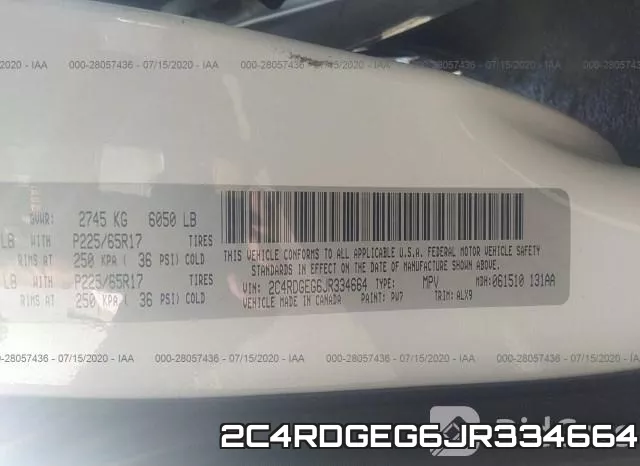 2C4RDGEG6JR334664 фото 10