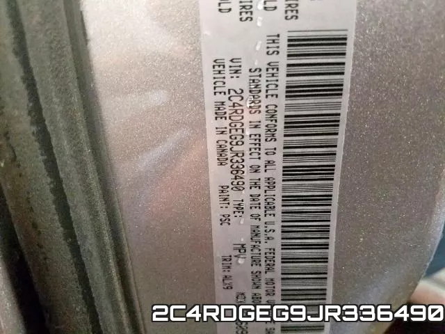 2C4RDGEG9JR336490 фото 2