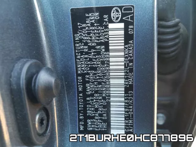 2T1BURHE0HC877896 фото 2