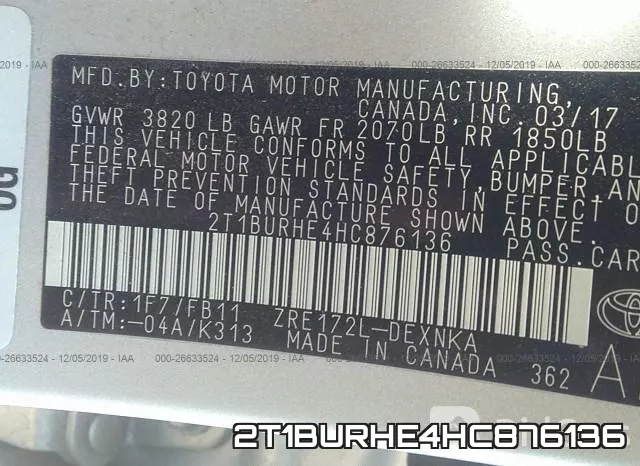 2T1BURHE4HC876136 фото 10