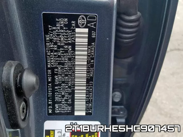 2T1BURHE5HC907457 фото 2