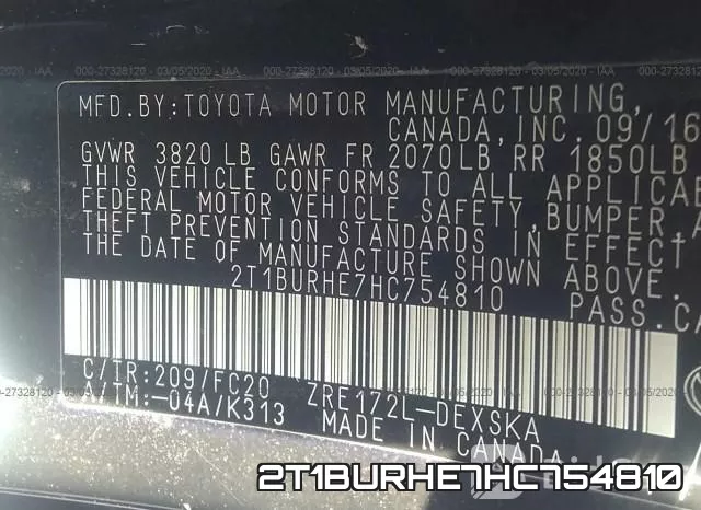 2T1BURHE7HC754810 фото 10