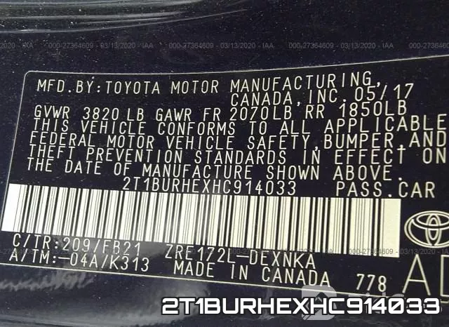 2T1BURHEXHC914033 фото 10