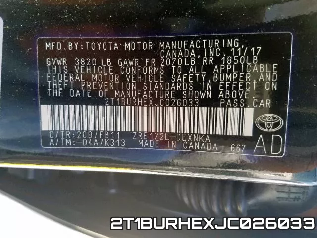 2T1BURHEXJC026033 фото 2