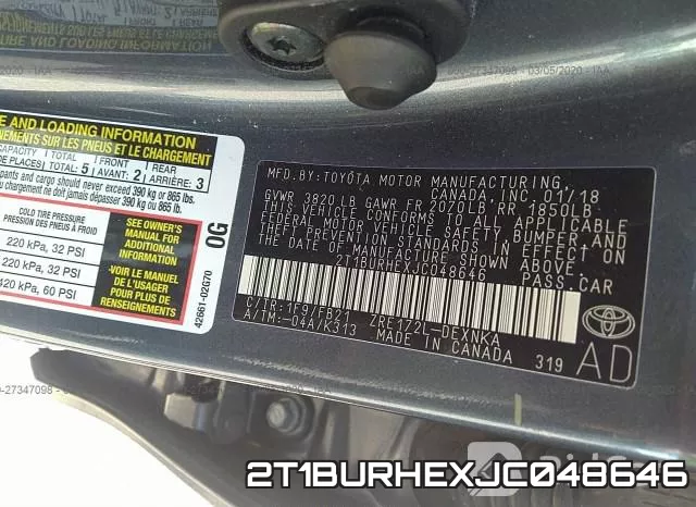 2T1BURHEXJC048646 фото 10
