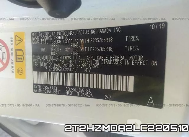 2T2HZMDA2LC220510 фото 10