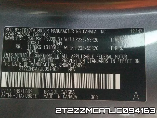 2T2ZZMCA7JC094163 фото 2