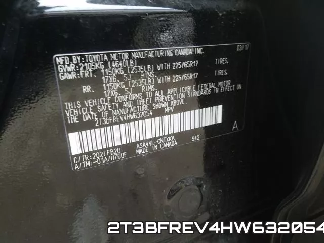 2T3BFREV4HW632054 фото 2