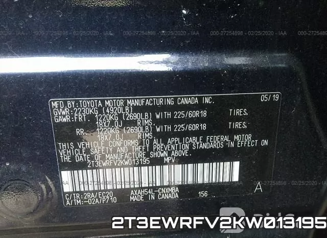 2T3EWRFV2KW013195 фото 10